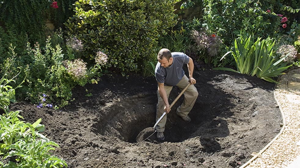 Spring gardening tips; digging pond
